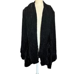 Genesio By Sunny Chayes Womens Black Velvet Vintage Coat Size Medium